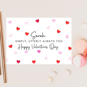 Tarjeta personalizada simplemente absolutamente siempre feliz del día de San Valentín / Esposo romántico para ser / Esposa para ser tarjeta / Tarjeta de aniversario de parejas lindas y divertidas