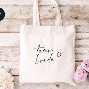 Team Bride Tote Bag/ Hen Party Tote Bags/ Bachelorette Party Gift for Bridesmaids/ Bridal Party Bag/ Bridal Shower Gift/ Hen Party Bag image 7