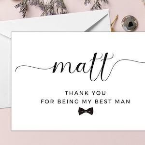 Biglietto di ringraziamento per il miglior uomo / Biglietto di ringraziamento personalizzato per essere il mio miglior uomo / Regalo per Page Boy Appreciation Card / Biglietto per Usher / A40 / A51