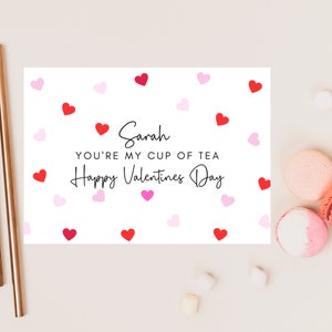 Tarjeta personalizada Eres mi taza de té Feliz día de San Valentín / Marido romántico / Esposa / Novia / Novio / Tarjeta de aniversario de parejas lindas y divertidas