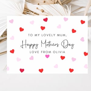 Para mi adorable mamá Tarjeta de feliz día de la madre / Tarjeta de felicitación personalizada de feliz día de la madre / Te amo mamá / Regalo del día de la madre para mamá