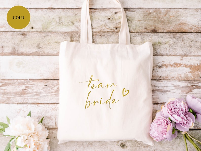 Team Bride Tote Bag/ Hen Party Tote Bags/ Bachelorette Party Gift for Bridesmaids/ Bridal Party Bag/ Bridal Shower Gift/ Hen Party Bag image 4