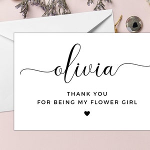Personalised Flower Girl Thank You For Being My Card/ Flower Girl Appreciation Gift/ Post Wedding Card for Flower Girl/ Bridesmaid/ A40/ A51