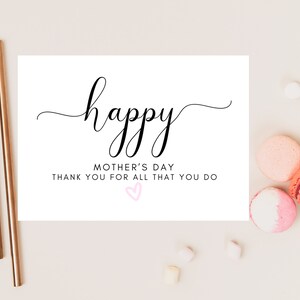 Biglietto di ringraziamento per tutto quello che fai. Biglietto di auguri per la festa della mamma personalizzato/Ti amo mamma/A una mamma speciale/Regalo per la festa della mamma