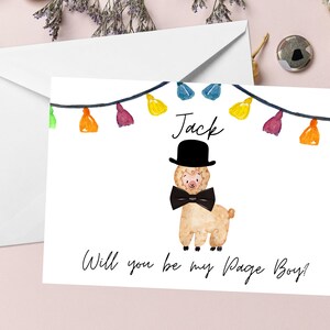 Personalised Page Boy Card and Envelope/ Ring Bearer Card/ Will You Be My Usher Page Boy Card/ Ring Bearer Proposal Card Gift/ A40/ A51