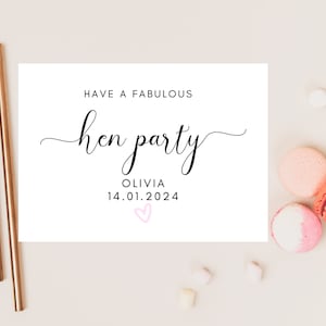 Ayez une fabuleuse carte d'enterrement de vie de jeune fille / mariée personnalisée Shower de mariée / EVJF Boho coeur rose carte de week-end EVJF