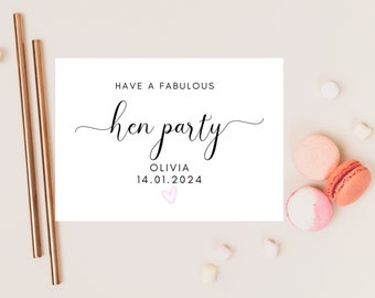 Tarjeta para una despedida de soltera fabulosa / Tarjeta personalizada para despedida de soltera / Tarjeta de despedida de soltera estilo boho con corazón rosa / Regalo para ella
