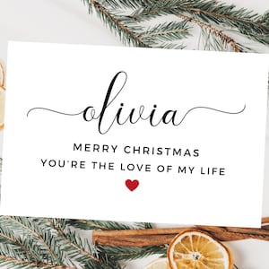 Biglietto di auguri di Buon Natale personalizzato "Sei l'amore della mia vita"/Buon Natale/Biglietto di auguri di Natale