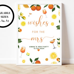 Souhaits pour Mme / Agrumes printemps été citrons oranges thème méditerranéen / style italien / EVJF / Shower nuptiale / EVJF