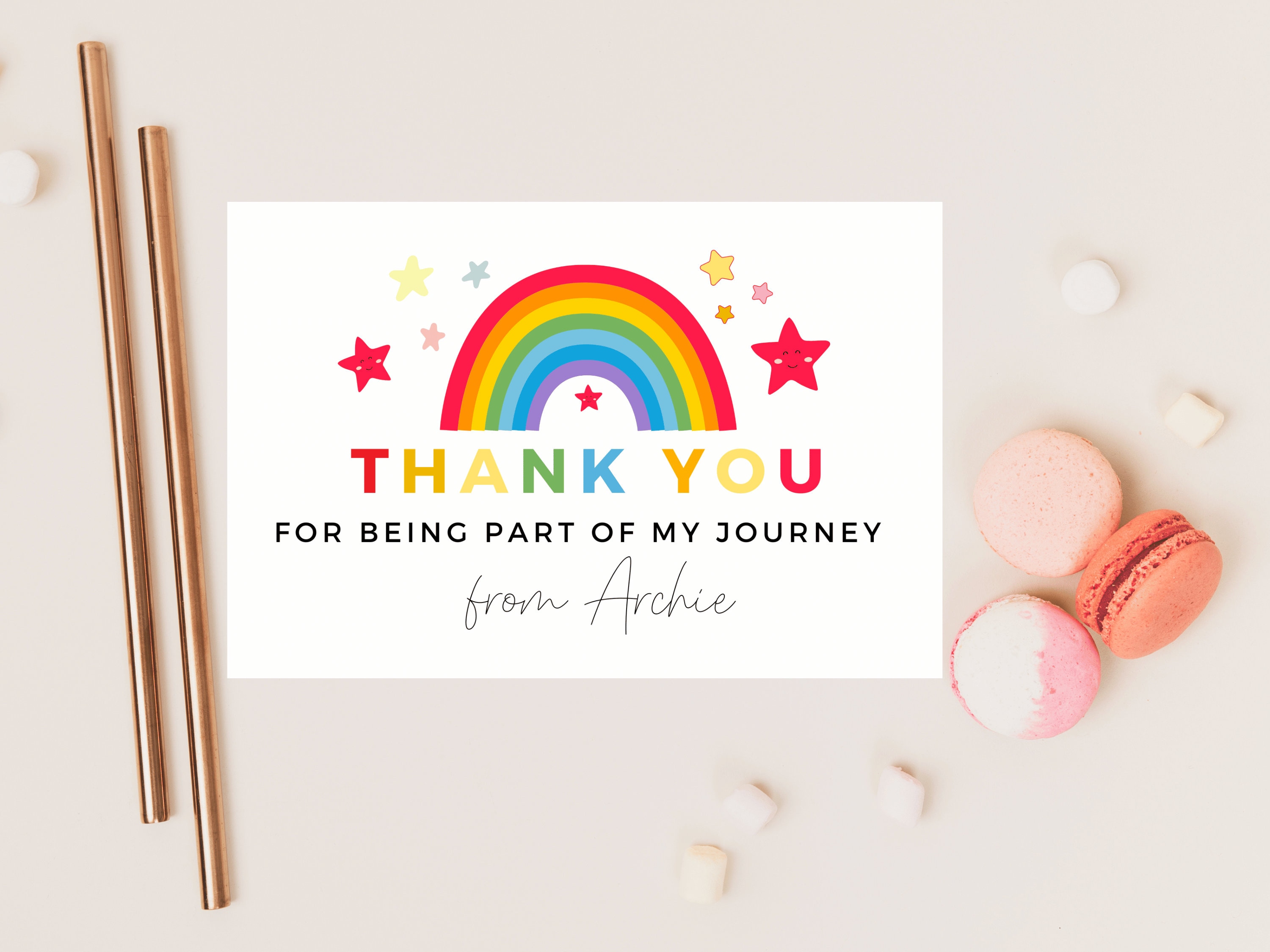 Thank You For Being Part Of My Journey Card/ Personalised Teacher Thank You Card/ Best Friend/ Mentor/ End Of School Appreciation