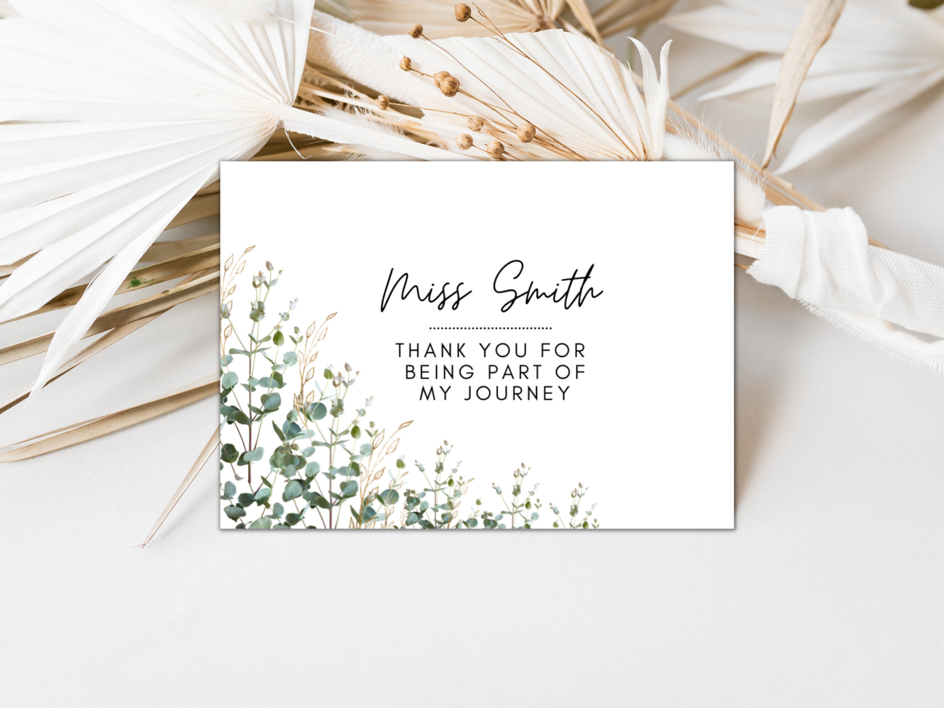 Thank You for Being Part of My Journey Card/ Personalised School ...