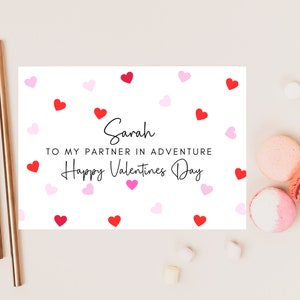 Personalizado para mi pareja en la aventura Tarjeta feliz del día de San Valentín / Esposo / Esposa / Novia / Novio / Tarjeta de aniversario de parejas lindas