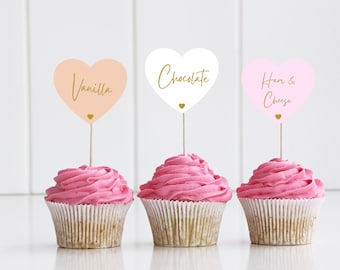 Etichette personalizzate per alimenti per feste/Indicatori di gusto/Decorazioni per cupcake/Etichette per stuzzicadenti in stile boho pastello/Simpatiche etichette per allergie alimentari per feste/Decorazioni personalizzate