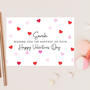 Tarjeta personalizada deseándole el día más feliz de San Valentín/marido romántico/esposa/novia/novio/tarjeta de aniversario de pareja