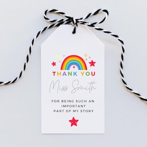 Etiqueta de regalo personalizada "Gracias por ser una parte tan importante de mi historia" para el maestro/Etiqueta de regalo para bolsa de agradecimiento al maestro de fin de año