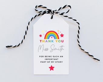 Personalised Thank You for Being Such an Important Part of My Story Teacher Gift Tag/ End of Year Teacher Appreciation Gift Bag Favour Tag