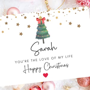 Eres el amor de mi vida Tarjeta navideña romántica / Feliz y feliz Navidad para pareja / novio / novia / esposa / esposo / Saludos de temporada