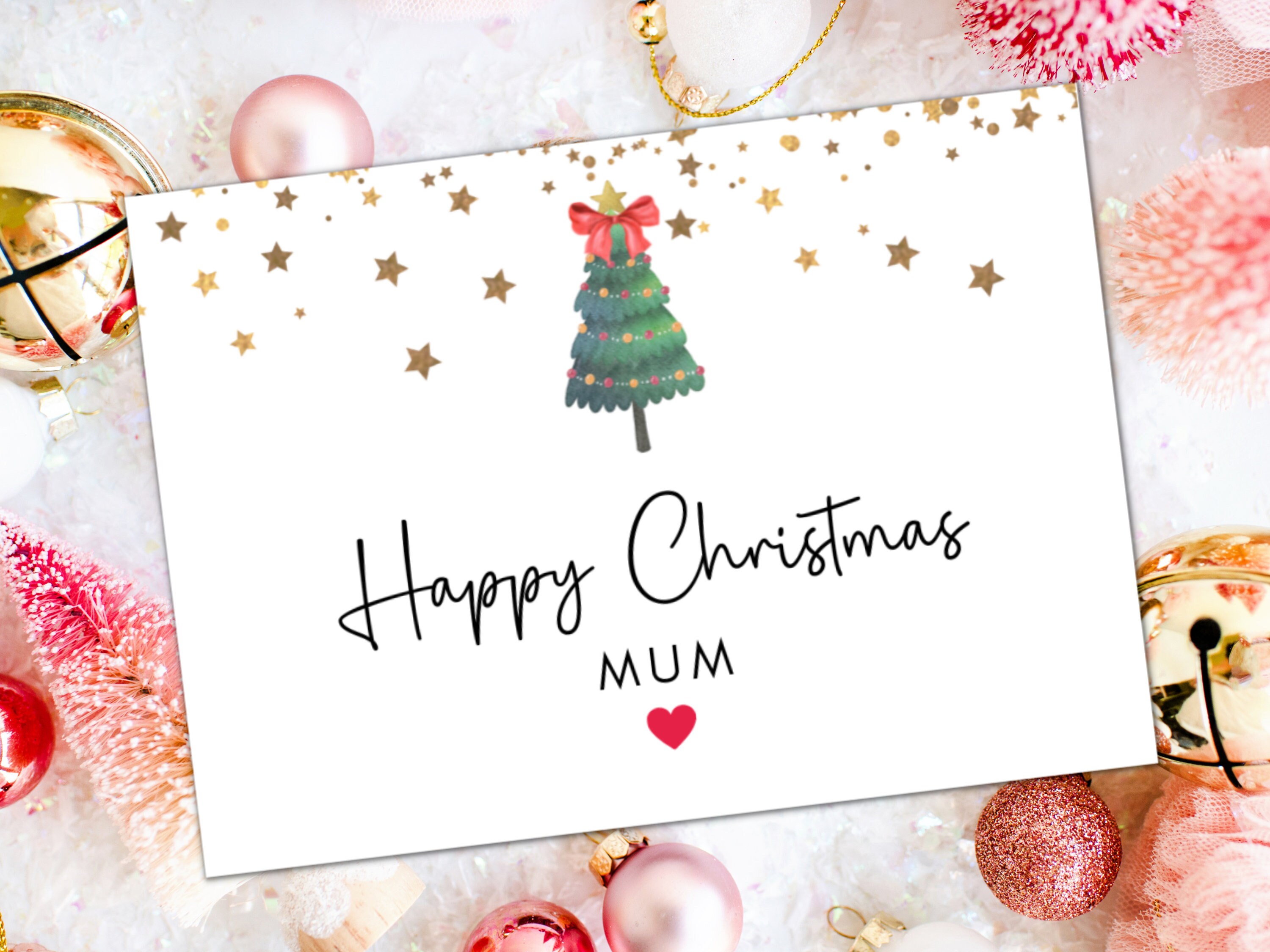 Mothers Christmas Card/ Simple Custom Christmas Cards