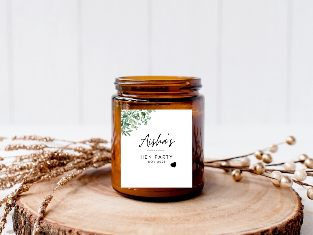 Personalised Hen Party Labels/ Printed Bridal Shower Candle Labels/ Hen ...