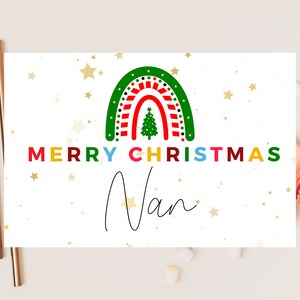Carte de joyeux Noël personnalisée grand-mère / Salutations de saison à ma grand-mère / Joyeux Noël scintillant, voeux de vacances minimalistes / C'est la saison