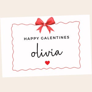 Gepersonaliseerde Happy Galentines-kaart / Aan mijn beste vriendin / Galentine's Day-wenskaart / Besties-kaarten voor beste vrienden / Strik rood hart