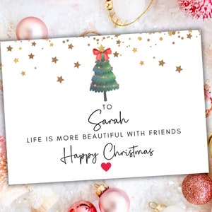 A vida é mais bonita com amigos Cartão/ Feliz Natal romântico para parceiro/ Esposa/ Namorada/ Noivo/ Saudações de Natal da temporada Melhor amigo