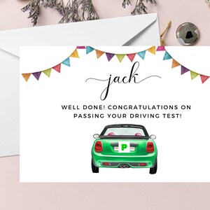 Carte d’examen de conduite personnalisée / Cadeau d’examen de conduite réussi / Carte pour passer l’examen / Moto / Voiture / Félicitations / Bien joué / A40 / A52