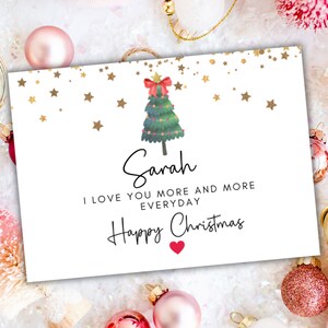 Ti amo sempre di più ogni giorno Biglietto di auguri di Natale romantico/Buon Natale al partner/Fidanzato/Buon Natale/Auguri di buone feste