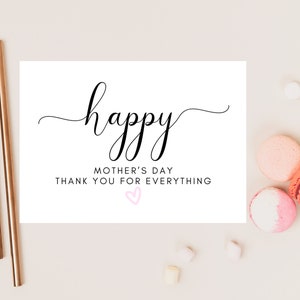 Grazie di tutto Biglietto di buona festa della mamma/Auguri personalizzati per la festa della mamma/Ti amo mamma/A una mamma speciale/Regalo per la festa della mamma
