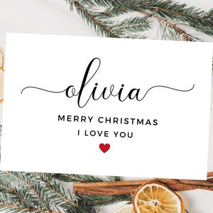 Cartão personalizado de Feliz Natal Eu te amo/ Feliz Natal/ Cartão de Saudações de Natal