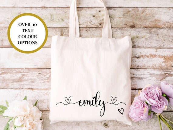 Personalised Tote Bag/ Any Name Natural Cotton Weekend Shopper -  Israel