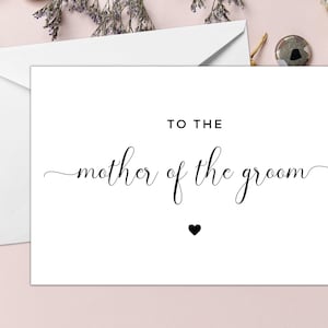 To the Mother of the Groom Card/ Thank You Card for Mother of the Groom/ Appreciation Gift/ Post Wedding Mother of the Groom Card/ A40/ A51