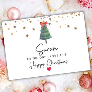 Para el que amo esta Navidad Tarjeta navideña romántica / Feliz Navidad para mi pareja / esposa / esposo / novia / novio / Saludos de temporada