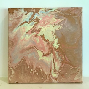 Coral Acrylic Pouring painting