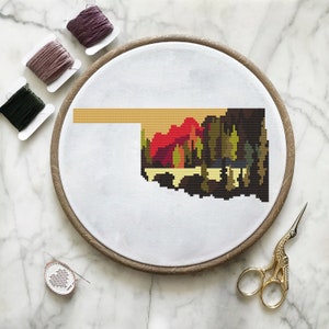 Oklahoma State Embroidery PDF Pattern and Stitch Guide