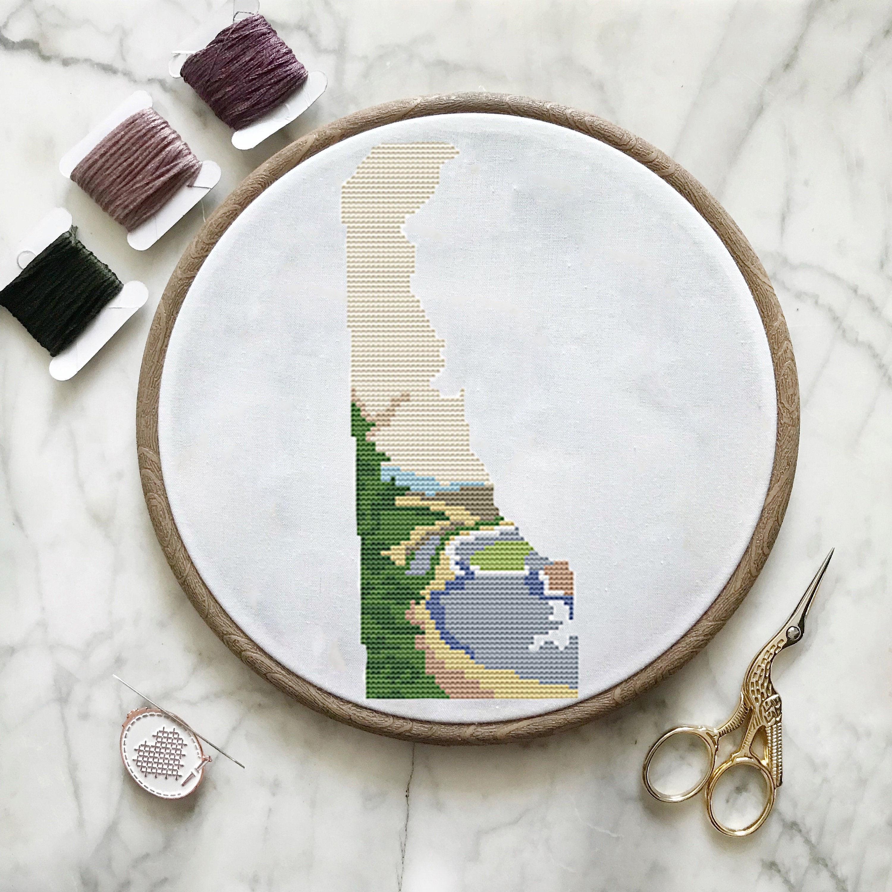 Delaware Pattern Delaware State Embroidery Patternembroidery Etsy