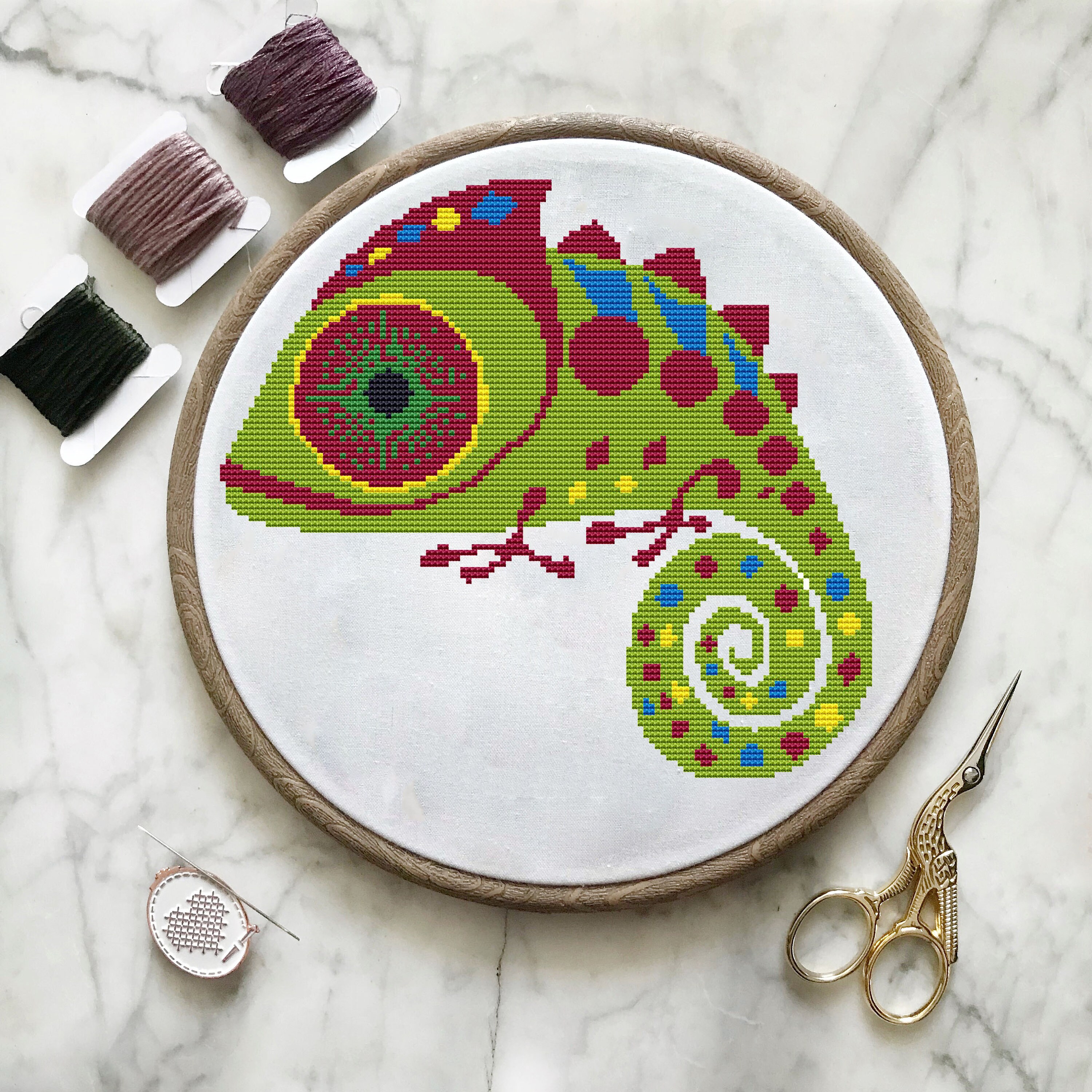 Chameleon Embroidery Chameleon Cross Stitch Pattern Cute Etsy