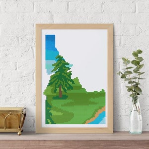 Idaho pattern, Idaho state embroidery pattern,Embroidery Idaho landscape Idaho embroidery,PDF Idaho pattern,USA landscape,Modern wall decor