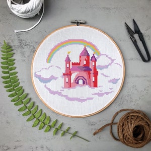 Castle cross stitch,Hero cross stitch,fantasy cross stitch,cross stitch wall decor,fairy cross stitch,cross stitch castle,wall nursery dcor