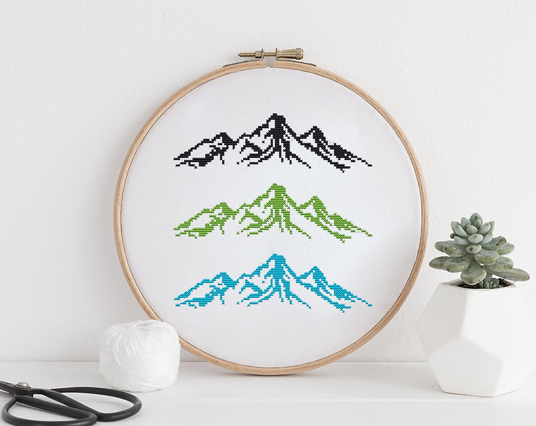 Cross Stitch Landscape Mountain,rocky Mountains Pattern,modern Cross ...