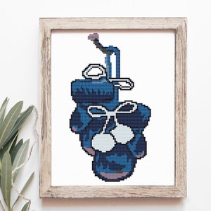 Cozy Knit Mittens Cross Stitch Pattern. Winter Modern Simple Cute Counted Cross Stitch PDF Pattern. Instant Download