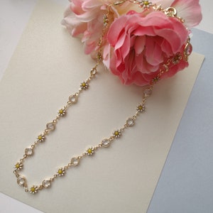 14K gold filled Floral choker  Necklace, Gold necklace,Minimalist gold necklace,Dainty layering chain necklace for woman, gift for her
