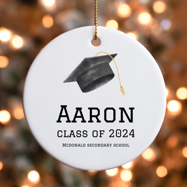 Graduation Ornament, Personalized Grad Gift, Highschool Diploma, Gift for Teen, Senior Year, Class of 2024, 2025, Off to college, New grad