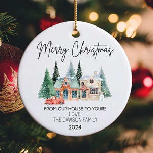 Cadeau pour un ami de la famille, Cadeau de Noël interurbain, Décoration personnalisée, De notre maison à la vôtre, Cadeau pour un voisin, Cadeau pour le voisin