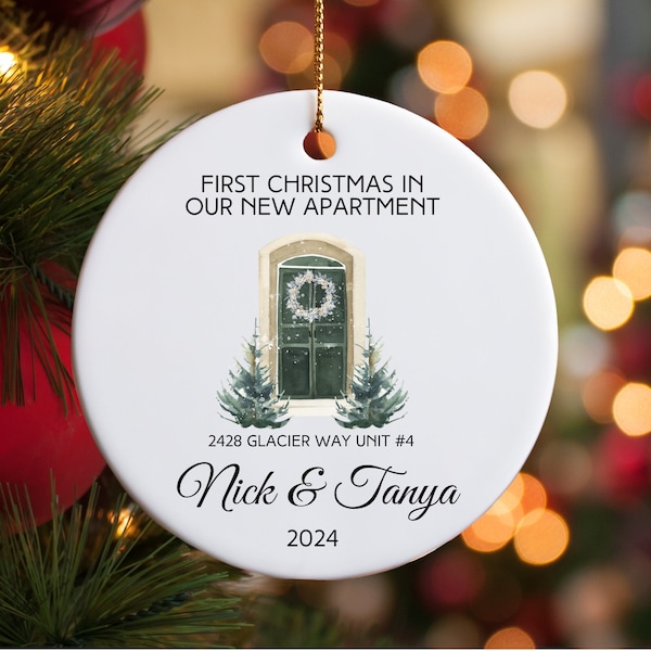 First Christmas in Our New Apartment Ornament, First apartment ornament, Address Ornament, New Condo Ornament, Apartment decor, Condo Gift