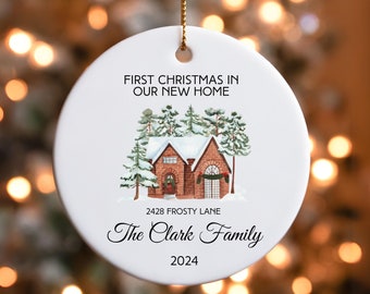 First Christmas in Our New Home Ornament, Home Sweet Home, Address Ornament, New House Ornament Gift, Officially Home Owners, Red Brick Home