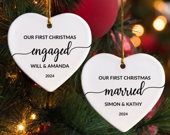 First Christmas Together, Engaged, Married, Official, Personalized Keepsake, Gift for Couple, Boyfriend, Girlfriend, Couples Photo Ornament