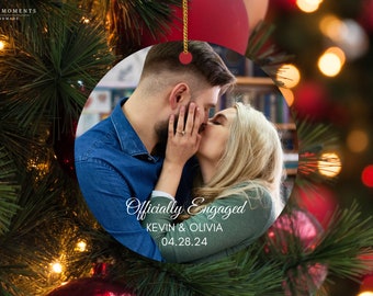 Custom Engagement Photo Ornament, Couples Keepsake, Officially Engaged, She said yes, Wedding Count down, Proposal, Christmas Gift 2024