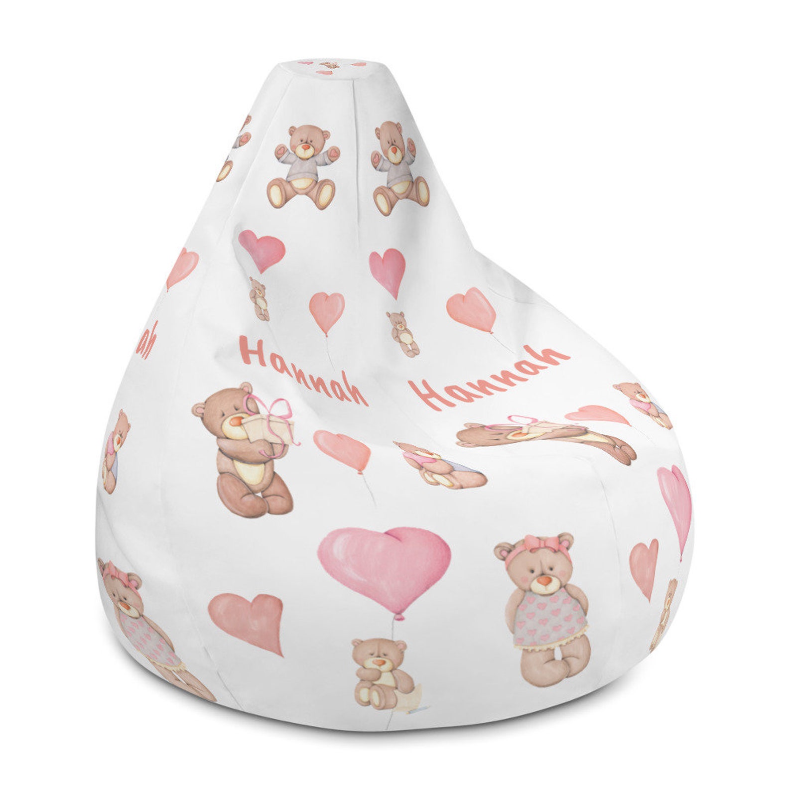 Personalized Bean Bag Cover Kids Cute Bear All Over Print Etsy UK