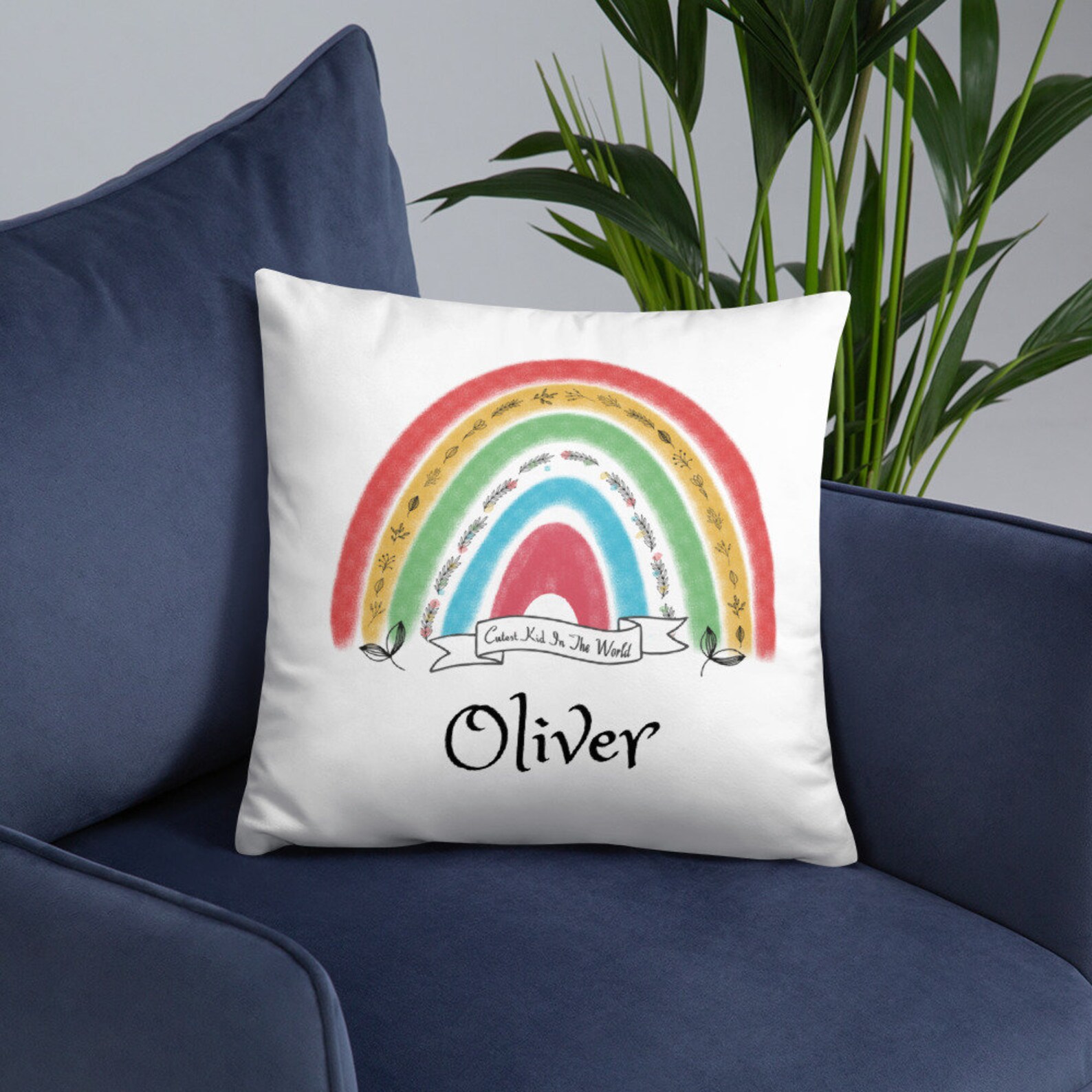 Rainbow Pillow Personalized Rainbow Cushion Rainbow Gift Etsy
